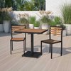 Flash Furniture Faux Teak Outdoor Patio Table and Chair Set XU-DG-10456033-GG